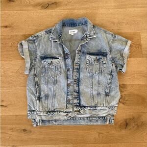 FRAME DENIM - Short Sleeve Stagger Jacket in Blue